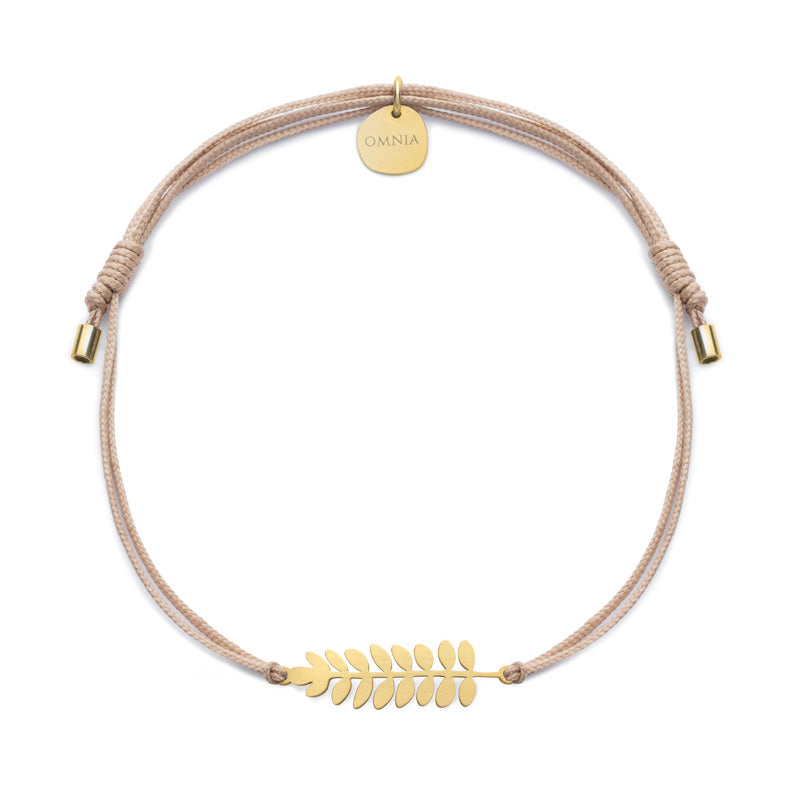 Pulseira Feto XL dourada fio tecido