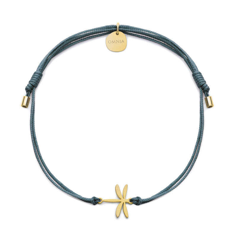 Pulseira Libelinha dourada fio tecido