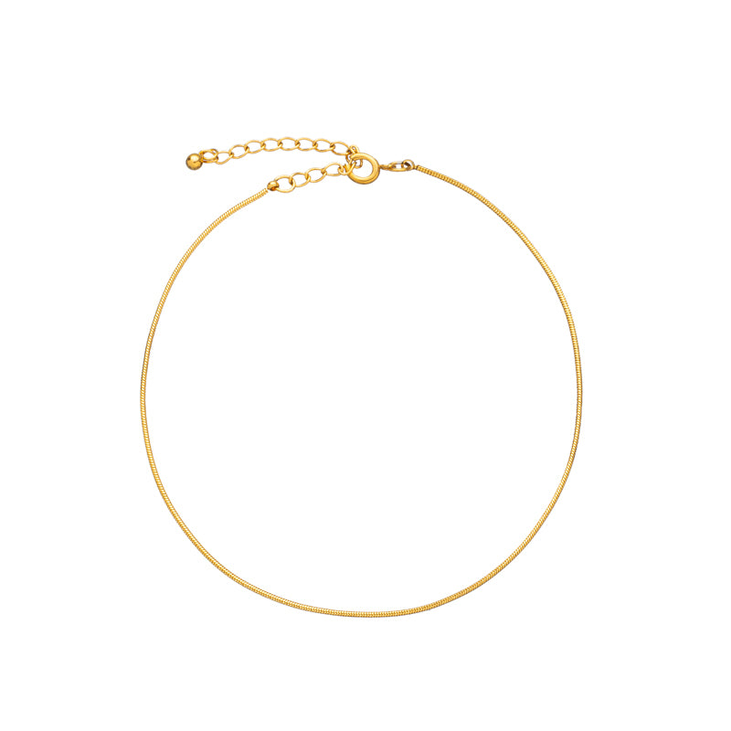 Pulseira Tornozelo em Aço Dourado