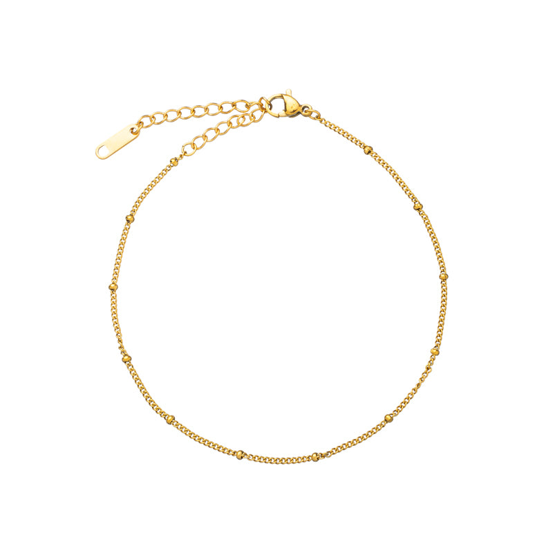 Pulseira Tornozelo em Aço Dourado